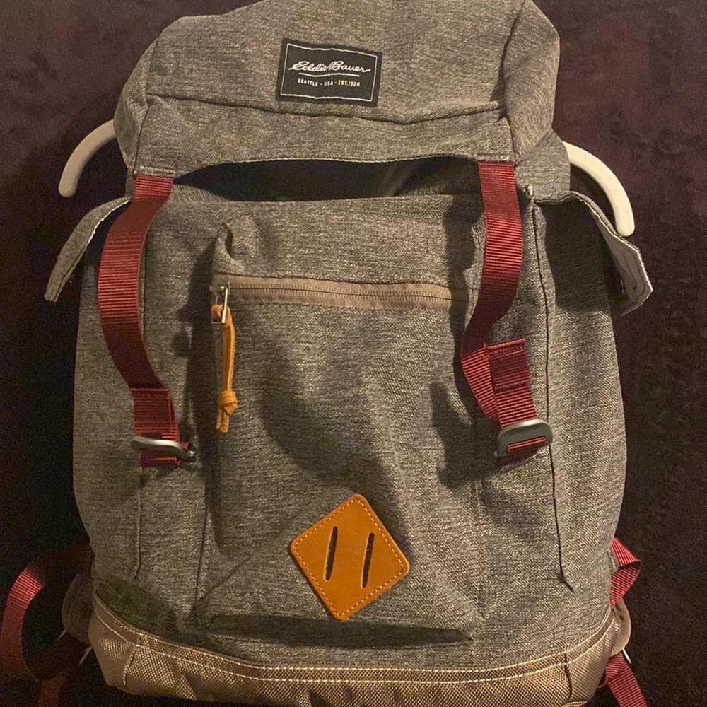 Backpack. Fits MacBook 12 inch. Spaces for 2 bottles of water. No stains.